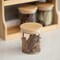 Basicwise Minimalist Two-Tier Bamboo Lazy Susan Turntable with 8 Pcs 12 oz Airtight Lid Glass Jars, Versatile Spice Rack Organizer, Perfect for Kitchen Countertops, Dining Tables, and Pantry Cabinets